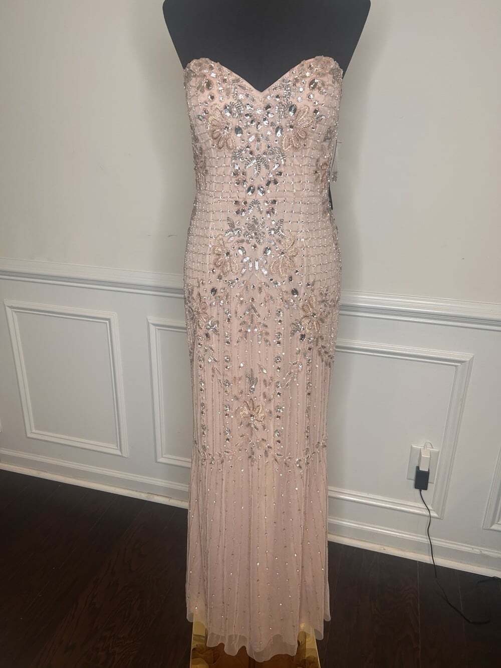 Aidan By Aidan Matrix Women’s Beaded Strapless Gown, Blush, Sz.6. $495 - Picture 9 of 16